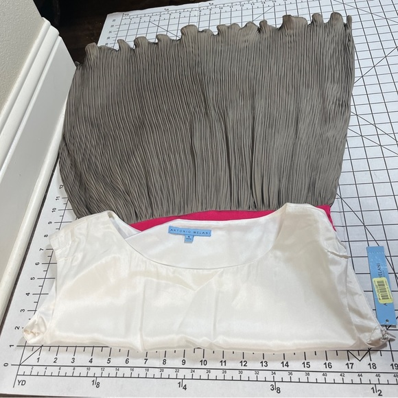 Antonio Melani Women's SILK Blend Dress Colorblock Accordion Pleat 6 NWT - Picture 10 of 12